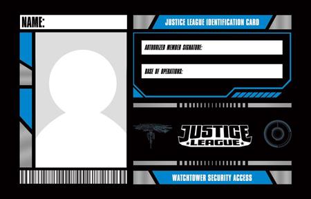BLANK JUSTICE LEAGUE MEMBERSHIP CARD REPLICA