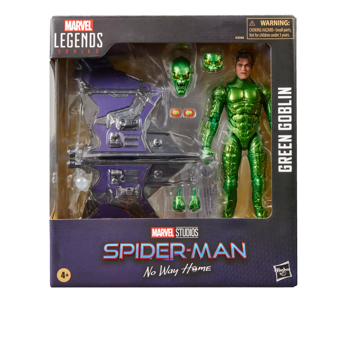 Marvel Legends Green Goblin action figure packaging with Spider-Man branding