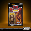 Star Wars The Clone Wars Mace Windu action figure in its original vintage-style blister card packaging, shown against a dark gradient background with a Star Wars Vintage Collection logo at the bottom right.
